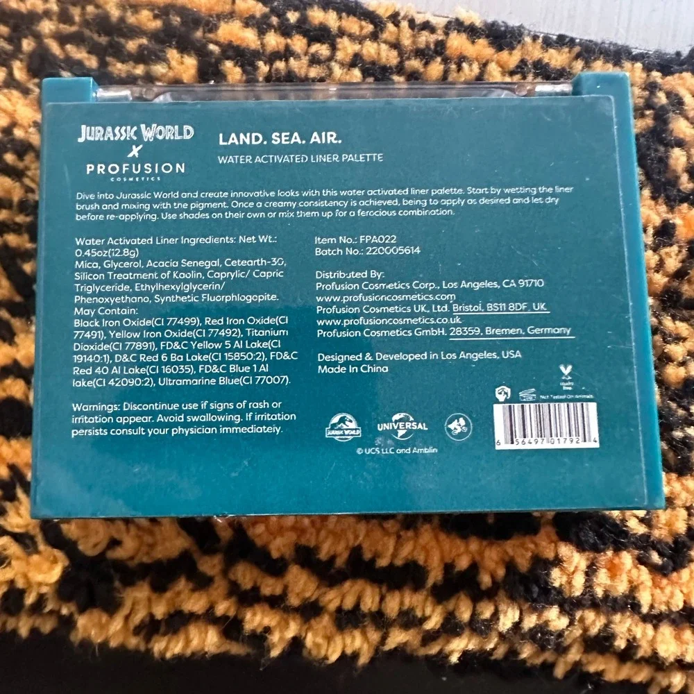 Profusion x Jurassic World Land Sea Air Water Activated Liner Palette FPA022